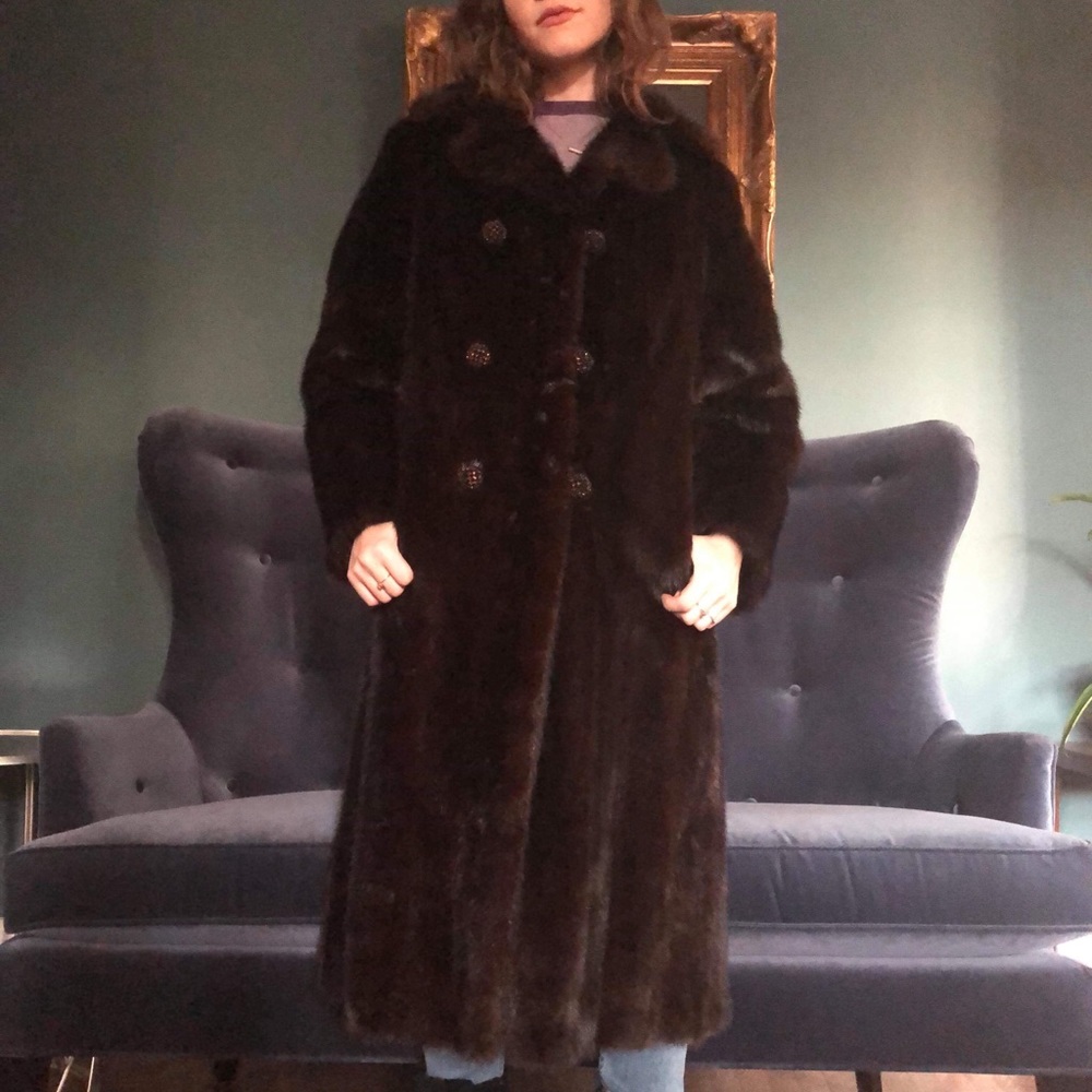 Vintage Mink Fur Long Coat